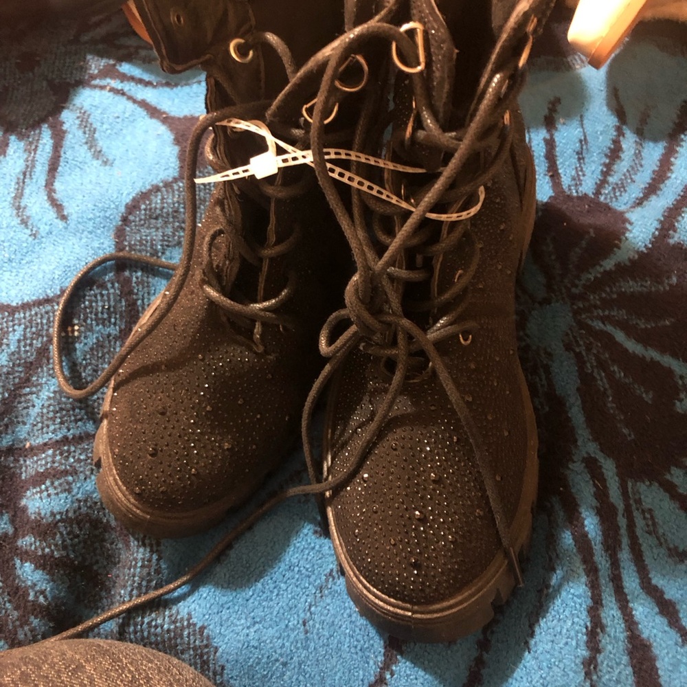 Black Studded Combat Boots